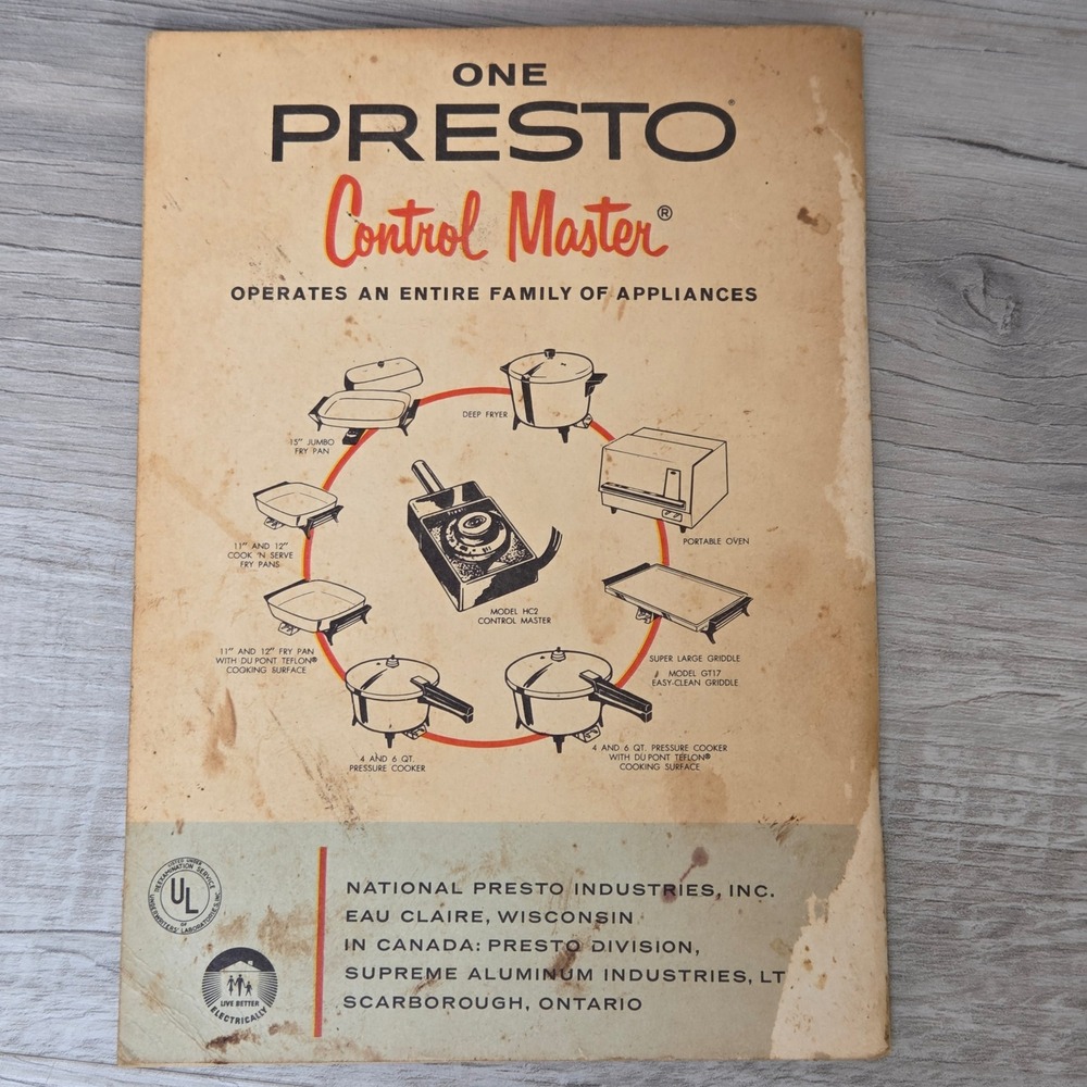 Vintage Presto Pressure Cooker Recipe Book Instructions 1967 Manual